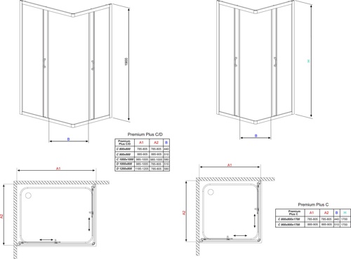 Душевой уголок Radaway Premium Plus C 100x100x190 графит/хром фото 4 душевой уголок radaway premium plus c 100x100x190 графит/хром фото 4